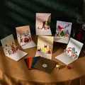 3D Pop-up Christmas card set of 6 featuring gingerbread man and Santa designs - Set of 6-Fairy Tale Xmas