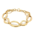 Retro geometric hollow chain bracelet in gold-plated stainless steel with lobster clasp - Gold Hollow Oval Style (KB163452-Z)