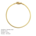 Slim 2mm snake bone chain bracelet made of 14k gold plated stainless steel - 2mm-16.5cm (33112) / 14K Gold