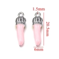 Pendentif piment rose avec couronne argentée et mesures détaillées pour bijoux DIY - Rose-Argent