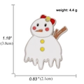 Detailed view of enamel snowman pin showing dimensions 3.0cm by 2.1cm and 4.4g weight - Fluid Snowman Style (A00367)