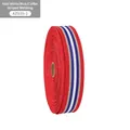 Vertical striped linen-style ribbon in red white and blue with 4.8cm width - 4.8cm Width Red White Blue Coffee Vertical Stripe Ribbon