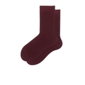 Minimalistische tiefrote gerippte Crew-Socken für Damen und Herren im Vintage-Stil - Angola Rot