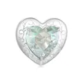 Exquisite S925 sterling silver heart charm with green crystal and vine pattern engravings - Oasis Unicorn Bead