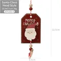 Santa Claus wooden photo clip ornament with Merry Christmas sign and hanging cord - Red Santa Claus Photo Clip