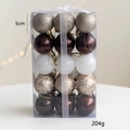 Set of 15 champagne and brown 5cm Christmas balls with glitter and matte finishes - 5cm Champagne Brown 30 Pieces Set