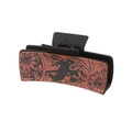 Western cowboy style sunflower hair claw clip in matte black and reddish brown finish - 90050-Vintage Floral