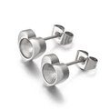 Boucles d'oreilles cœur minimalistes en acier inoxydable poli pour création de bijoux - Style Coeur Argent (KLJ634-Z)