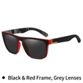 Polarized sports sunglasses with matte black and red frame plus grey lenses - Black Red Frame Grey Lens