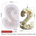 Floral relief number 2 silicone mold for DIY candles and decorative aromatherapy plaster - Number 2 / ZL-985