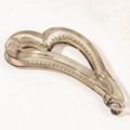 Fermaglio a banana marrone traslucido con elegante design a doppio cuore cavo - Marrone Tè Trasparente