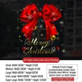Festive red Christmas bow window sticker, UV static double-sided color window decal decoration - Large [60*62CM] / Red (Static Glue-free)
