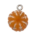 DIY hars bedeltje in de vorm van een sinaasappel met zilveren metalen ringetje - Oranje Ronde Sinaasappel (16395)