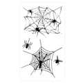Halloween temporary tattoo stickers featuring black spiders and webs for makeup - 60*105mm / Spider Web Line Art Design Style(WW-27)