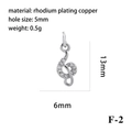 Silver treble clef music note pendant in rhodium-plated copper with micro-zirconia inlays - Silver Treble Clef (F-2)