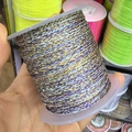 Three-strand braided cotton cord in purple, yellow, and grey for DIY jewelry crafts - Approx. 2.0mm / Purple, Yellow and Grey
