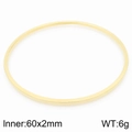 Minimalist 18K gold plated stainless steel thin round bangle with 60mm inner diameter - 60mm / Flat Surface Gold (Single Ring)