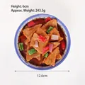 Modelo de comida artificial de tofu 1:1 realista en cuenco de porcelana blanca - Ternera Estofada
