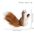 Lifelike grey and white squirrel ornament with bushy tail and pine cone, 14g weight - Small Sitting Squirrel (No Rope)