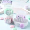 Set de papeterie magnétique aux couleurs macaron en pot transparent vert, rose et violet - Aimants pour Tableau Blanc