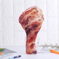 Realistic roasted chicken leg shaped pencil case with a black zipper and plush texture - Chicken Leg