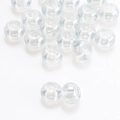 Macro shot of transparent 8x10mm faceted glass beads for DIY jewelry and hair accessories - Light Blue Grey