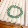 French vintage style green jade bead bracelet displayed in a wooden jewelry box - 19# Bracelet-Green Aventurine-10mm