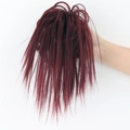 Messy bun hair claw clip in wine red synthetic fiber for a voluminous ponytail look - Burgundy