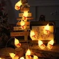 Warm white LED snowman fairy lights with yellow hats and red scarves for Christmas decor - Christmas Scarf Snowman