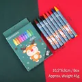 8-color Christmas crayon set with reindeer pattern, size 10.5x6.8cm for kids painting - Crayons-Green Box (8 Colors)
