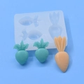 Moule en silicone en forme de carotte pour la pâtisserie et le fondant avec cavités - Carotte à 3 Cavités