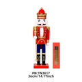 Casse-noisette soldat traditionnel de 36 cm en bois avec boîte cadeau décorative - 36CM / TN3617/Roi rouge avec sceptre