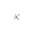 Detailed view of silver stainless steel letter K charm with a smooth metallic finish - Letter K Silver Color