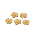 Five golden flower heart leaf charms in stainless steel for DIY jewelry making - Flower / Gold