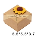 Scatola regalo quadrata in kraft con girasole e nastro Especially For You, 5,5x5,5x3,7cm - Scatola regalo girasole