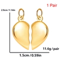 Polished gold-plated heart pendant pair with dimensions 2.9cm height and 1.5cm width - Gold - Two Halves Heart 1 Pair