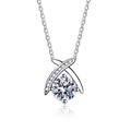 Elegante collana in argento sterling S925 con ciondolo a cuore in moissanite da 1 ct - Argento 925 / Pietra ad alto contenuto di carbonio da 6.5mm