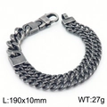 Double-row Cuban link bracelet in vintage stainless steel, 190mm length and 10mm width - Vintage Black (KB166879-KFC)