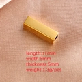 Gold hollow rectangular titanium steel bead accessory for DIY jewelry, size 17x5x5mm - 5*17mm / Gold