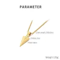 Detailed specs of the gold arrowhead necklace with 54x19mm stainless steel pendant - Gold (KN292813-K)