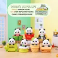Série de figurines panda mignonnes en boîte aveugle avec 7 poses pour décoration - Set 6 Panda Group Happy Daily/Boîte Complète