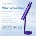 Detail of purple matte metal nail lamp featuring digital display and magnetic stand - Purple (Metal Rechargeable Line Lamp With Stand 02)