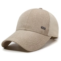 Khaki Outdoor-Mesh-Baseballkappe mit langem Schirm und seitlichem SORT-Metalllogo - Khaki