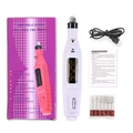 Set fresa per unghie rosa e bianco con velocità regolabile e accessori per lucidatura - A106-8 Bianco USB In Scatola