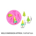 Roze siliconen vorm met 5 kerstboomvormen voor fondant en klei DIY-ambachten - 1# Kerstboom / Roze