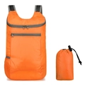 Foldable lightweight outdoor orange backpack with a compact storage pouch for travel and gym - Orange