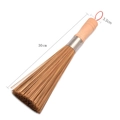 Spazzola da cucina in bambù con manico in legno e cordino rosso, lunghezza 30 cm - Manico in Legno Medio Spazzola di Bambù a Filamento Fine