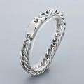 Bracciale a catena cubana da 12mm in argento con piastra metallica incisibile da uomo - Color Acciaio