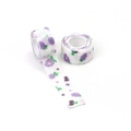 Self-adhesive elastic finger bandage with purple floral pattern on white non-woven fabric - Grape Pulp