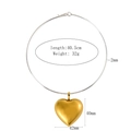 Collana con ciondolo a cuore dorato su girocollo argento con specifiche di dimensioni - Stile Cuore Oro (NA867)